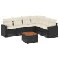 vidaXL 7-tlg. Garten-Sofagarnitur mit Kissen Schwarz Poly Rattan vidaXL 7-tlg. Garten-Sofagarnitur mit Kissen Schwarz Poly Rattan