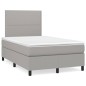 vidaXL Boxspringbett mit Matratze & LED Hellgrau 120x190 cm Stoff vidaXL Boxspringbett mit Matratze & LED Hellgrau 120x190 cm Stoff