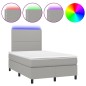 vidaXL Boxspringbett mit Matratze & LED Hellgrau 120x190 cm Stoff vidaXL Boxspringbett mit Matratze & LED Hellgrau 120x190 cm Stoff