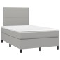 vidaXL Boxspringbett mit Matratze & LED Hellgrau 120x190 cm Stoff vidaXL Boxspringbett mit Matratze & LED Hellgrau 120x190 cm Stoff