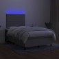 vidaXL Boxspringbett mit Matratze & LED Hellgrau 120x190 cm Stoff vidaXL Boxspringbett mit Matratze & LED Hellgrau 120x190 cm Stoff
