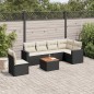 vidaXL 7-tlg. Garten-Sofagarnitur mit Kissen Schwarz Poly Rattan vidaXL 7-tlg. Garten-Sofagarnitur mit Kissen Schwarz Poly Rattan