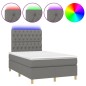 vidaXL Boxspringbett mit Matratze & LED Dunkelgrau 120x190 cm Stoff vidaXL Boxspringbett mit Matratze & LED Dunkelgrau 120x190 cm Stoff