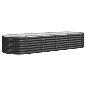 vidaXL Hochbeet Pulverbeschichteter Stahl 224x80x36 cm Anthrazit