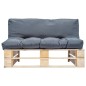 vidaXL Outdoor-Sofa Paletten mit Kissen in Grau Kiefernholz vidaXL Outdoor-Sofa Paletten mit Kissen in Grau Kiefernholz
