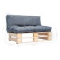 vidaXL Outdoor-Sofa Paletten mit Kissen in Grau Kiefernholz vidaXL Outdoor-Sofa Paletten mit Kissen in Grau Kiefernholz