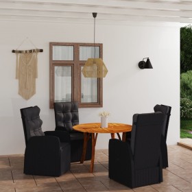 vidaXL 5-tlg. Garten-Essgruppe Schwarz 