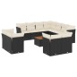 vidaXL 12-tlg. Garten-Sofagarnitur mit Kissen Schwarz Poly Rattan vidaXL 12-tlg. Garten-Sofagarnitur mit Kissen Schwarz Poly Rattan
