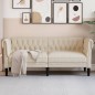vidaXL Chesterfield-Sofa 2-Sitzer Creme Stoff vidaXL Chesterfield-Sofa 2-Sitzer Creme Stoff