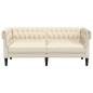 vidaXL Chesterfield-Sofa 2-Sitzer Creme Stoff vidaXL Chesterfield-Sofa 2-Sitzer Creme Stoff