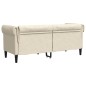 vidaXL Chesterfield-Sofa 2-Sitzer Creme Stoff vidaXL Chesterfield-Sofa 2-Sitzer Creme Stoff