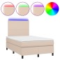 vidaXL Boxspringbett mit Matratze & LED Cappuccino-Braun 120x190 cm vidaXL Boxspringbett mit Matratze & LED Cappuccino-Braun 120x190 cm