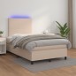 vidaXL Boxspringbett mit Matratze & LED Cappuccino-Braun 120x190 cm vidaXL Boxspringbett mit Matratze & LED Cappuccino-Braun 120x190 cm