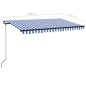 Gelenkarmmarkise Einziehbar mit LED 450x350 cm Blau und Weiß Gelenkarmmarkise Einziehbar mit LED 450x350 cm Blau und Weiß