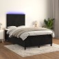 vidaXL Boxspringbett mit Matratze & LED Schwarz 120x190 cm Samt vidaXL Boxspringbett mit Matratze & LED Schwarz 120x190 cm Samt