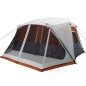 vidaXL Campingzelt mit LED Grau und Orange 443x437x229 cm vidaXL Campingzelt mit LED Grau und Orange 443x437x229 cm