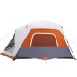 vidaXL Campingzelt mit LED Grau und Orange 443x437x229 cm vidaXL Campingzelt mit LED Grau und Orange 443x437x229 cm