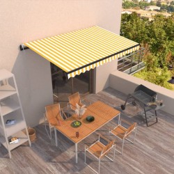 vidaXL Markise Automatisch Einziehbar 400x350 cm Gelb und Weiß