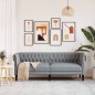vidaXL Chesterfield-Sofa 3-Sitzer Hellgrau Stoff vidaXL Chesterfield-Sofa 3-Sitzer Hellgrau Stoff