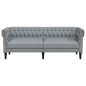 vidaXL Chesterfield-Sofa 3-Sitzer Hellgrau Stoff vidaXL Chesterfield-Sofa 3-Sitzer Hellgrau Stoff