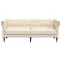 vidaXL Chesterfield-Sofa 3-Sitzer Creme Stoff vidaXL Chesterfield-Sofa 3-Sitzer Creme Stoff