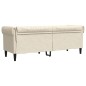 vidaXL Chesterfield-Sofa 3-Sitzer Creme Stoff vidaXL Chesterfield-Sofa 3-Sitzer Creme Stoff