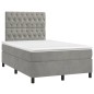 vidaXL Boxspringbett mit Matratze & LED Hellgrau 120x190 cm Samt vidaXL Boxspringbett mit Matratze & LED Hellgrau 120x190 cm Samt