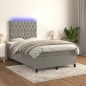 vidaXL Boxspringbett mit Matratze & LED Hellgrau 120x190 cm Samt vidaXL Boxspringbett mit Matratze & LED Hellgrau 120x190 cm Samt