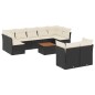 vidaXL 10-tlg. Garten-Sofagarnitur mit Kissen Schwarz Poly Rattan vidaXL 10-tlg. Garten-Sofagarnitur mit Kissen Schwarz Poly Rattan