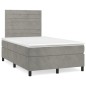 vidaXL Boxspringbett mit Matratze & LED Hellgrau 120x190 cm Samt vidaXL Boxspringbett mit Matratze & LED Hellgrau 120x190 cm Samt