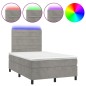 vidaXL Boxspringbett mit Matratze & LED Hellgrau 120x190 cm Samt vidaXL Boxspringbett mit Matratze & LED Hellgrau 120x190 cm Samt