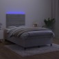 vidaXL Boxspringbett mit Matratze & LED Hellgrau 120x190 cm Samt vidaXL Boxspringbett mit Matratze & LED Hellgrau 120x190 cm Samt
