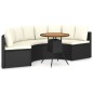 vidaXL 5-tlg. Garten-Sofagarnitur mit Auflagen Poly Rattan Schwarz vidaXL 5-tlg. Garten-Sofagarnitur mit Auflagen Poly Rattan Schwarz