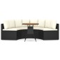 vidaXL 5-tlg. Garten-Sofagarnitur mit Auflagen Poly Rattan Schwarz vidaXL 5-tlg. Garten-Sofagarnitur mit Auflagen Poly Rattan Schwarz