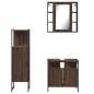 vidaXL 3-tlg. Badmöbel-Set Braun Eichen-Optik Holzwerkstoff vidaXL 3-tlg. Badmöbel-Set Braun Eichen-Optik Holzwerkstoff