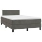 vidaXL Boxspringbett mit Matratze & LED Dunkelgrau 120x190 cm Samt vidaXL Boxspringbett mit Matratze & LED Dunkelgrau 120x190 cm Samt