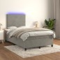 vidaXL Boxspringbett mit Matratze & LED Hellgrau 120x190 cm Samt vidaXL Boxspringbett mit Matratze & LED Hellgrau 120x190 cm Samt