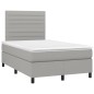 vidaXL Boxspringbett mit Matratze & LED Hellgrau 120x190 cm Stoff vidaXL Boxspringbett mit Matratze & LED Hellgrau 120x190 cm Stoff