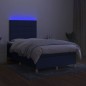 vidaXL Boxspringbett mit Matratze & LED Blau 120x190 cm Stoff vidaXL Boxspringbett mit Matratze & LED Blau 120x190 cm Stoff
