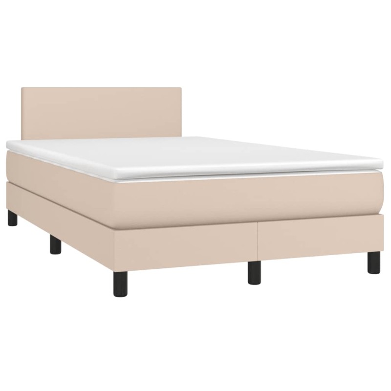 vidaXL Boxspringbett mit Matratze & LED Cappuccino-Braun 120x190 cm vidaXL Boxspringbett mit Matratze & LED Cappuccino-Braun 120x190 cm