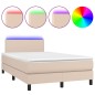 vidaXL Boxspringbett mit Matratze & LED Cappuccino-Braun 120x190 cm vidaXL Boxspringbett mit Matratze & LED Cappuccino-Braun 120x190 cm