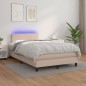 vidaXL Boxspringbett mit Matratze & LED Cappuccino-Braun 120x190 cm vidaXL Boxspringbett mit Matratze & LED Cappuccino-Braun 120x190 cm
