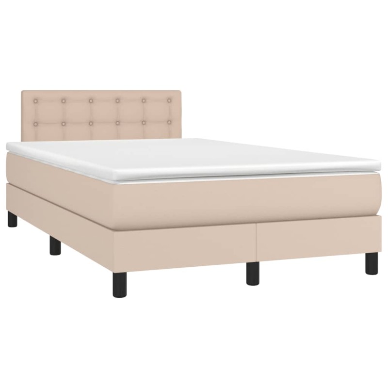 vidaXL Boxspringbett mit Matratze & LED Cappuccino-Braun 120x190 cm vidaXL Boxspringbett mit Matratze & LED Cappuccino-Braun 120x190 cm