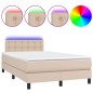 vidaXL Boxspringbett mit Matratze & LED Cappuccino-Braun 120x190 cm vidaXL Boxspringbett mit Matratze & LED Cappuccino-Braun 120x190 cm