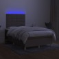 vidaXL Boxspringbett mit Matratze & LED Taupe 120x190 cm Stoff vidaXL Boxspringbett mit Matratze & LED Taupe 120x190 cm Stoff