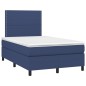 vidaXL Boxspringbett mit Matratze & LED Blau 120x190 cm Stoff vidaXL Boxspringbett mit Matratze & LED Blau 120x190 cm Stoff