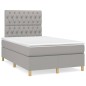 vidaXL Boxspringbett mit Matratze & LED Hellgrau 120x190 cm Stoff vidaXL Boxspringbett mit Matratze & LED Hellgrau 120x190 cm Stoff