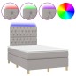 vidaXL Boxspringbett mit Matratze & LED Hellgrau 120x190 cm Stoff vidaXL Boxspringbett mit Matratze & LED Hellgrau 120x190 cm Stoff
