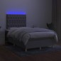 vidaXL Boxspringbett mit Matratze & LED Hellgrau 120x190 cm Stoff vidaXL Boxspringbett mit Matratze & LED Hellgrau 120x190 cm Stoff