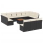 vidaXL 14-tlg. Garten-Sofagarnitur mit Kissen Schwarz Poly Rattan vidaXL 14-tlg. Garten-Sofagarnitur mit Kissen Schwarz Poly Rattan